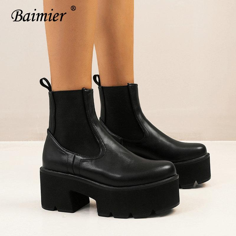 2020 Baimier Womens Chunky Wedge Platform Black Ankle Boots British Style Locomotive Boots Women Chunky Heel Ankle
2020 Baimier Womens Chunky Wedge Platform Black Ankle Boots British Style Locomotive Boots Women Chunky Heel Ankle