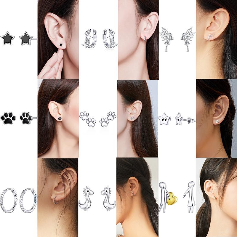 WOSTU Hot Sale Earring Authentic 925 Sterling Silver Clear Silver Stars Hoop Earring For Women Fashion Jewelry Gift DAE076
WOSTU Hot Sale Earring Authentic 925 Sterling Silver Clear Silver Stars Hoop Earring For Women Fashion Jewelry Gift DAE076