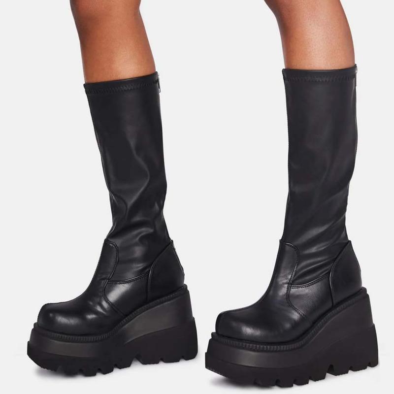 Women Shoes 2021 Autumn Winter Sexy Platform Boots Fashion Zipper Thick Heels Soft Stretch Botas Ladies Work Shoes Woman, Black
Women Shoes 2021 Autumn Winter Sexy Platform Boots Fashion Zipper Thick Heels Soft Stretch Botas Ladies Work Shoes Woman, Black