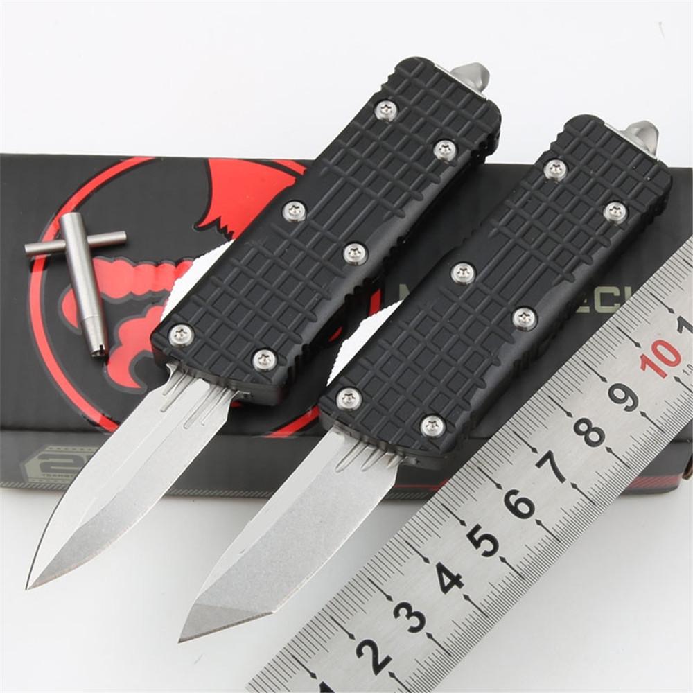 Microtech Mini outdoor camping knife D2 blade Aluminum alloy Handle stone wash surface hunting automatic knife
Microtech Mini outdoor camping knife D2 blade Aluminum alloy Handle stone wash surface hunting automatic knife