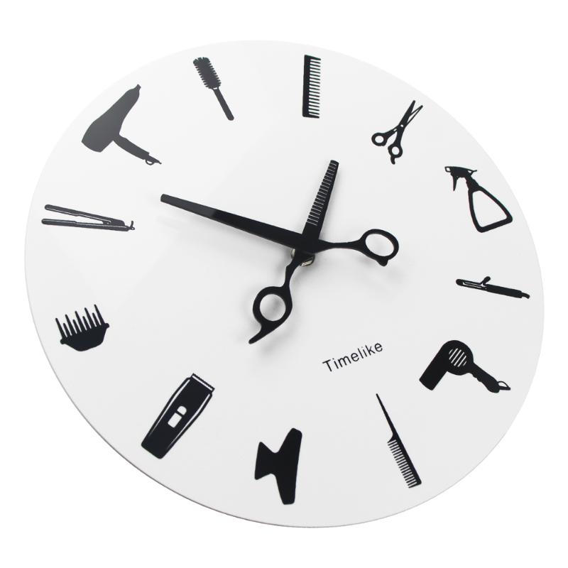 Barber Wall Clock Barber Equiment Tools Wall Clock Modern Design Shop Business Sign Watch Beauty Hair Salon