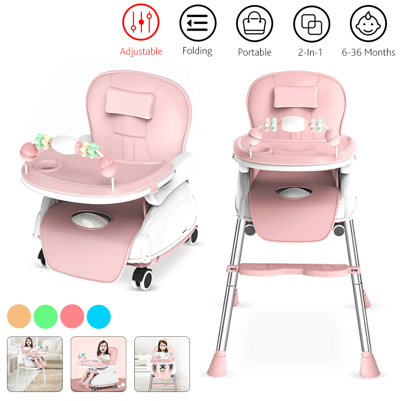 2-In-1 Adjustable Tray Foldable Portable Kids Baby High Chair Portable Multifunctional Eating Chair With Seat Wheels 6-36 Months LJ201110
2-In-1 Adjustable Tray Foldable Portable Kids Baby High Chair Portable Multifunctional Eating Chair With Seat Wheels 6-36 Months LJ201110