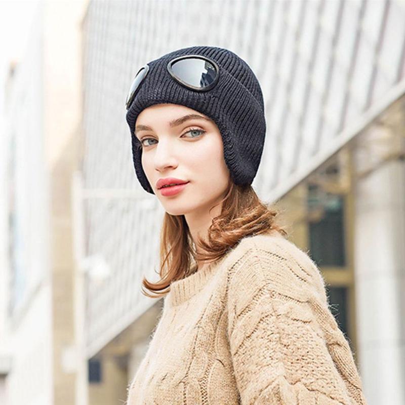 2020 New Warm KniHat Pilot Black Ear Flap Hat With Glasses Ear Muff Fashion Winter Women Unisex Russian Hat Beanies, White
2020 New Warm KniHat Pilot Black Ear Flap Hat With Glasses Ear Muff Fashion Winter Women Unisex Russian Hat Beanies, White