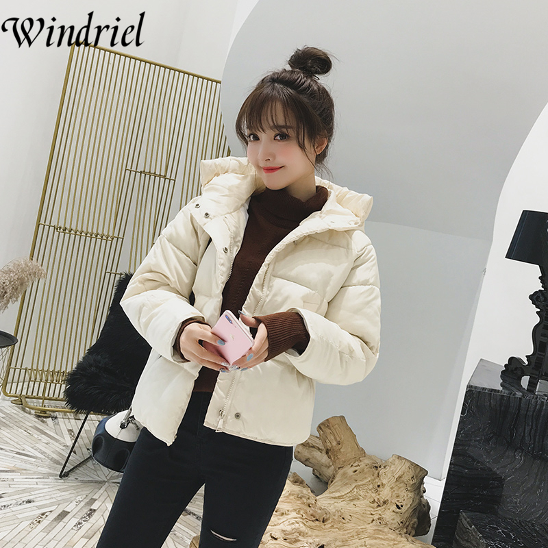 Autumn And Winter Jacket Women Short Female Jacket Hooded Warm Parkas Woman Solid Thickening Padded Clothing S2XL Windriel 200928