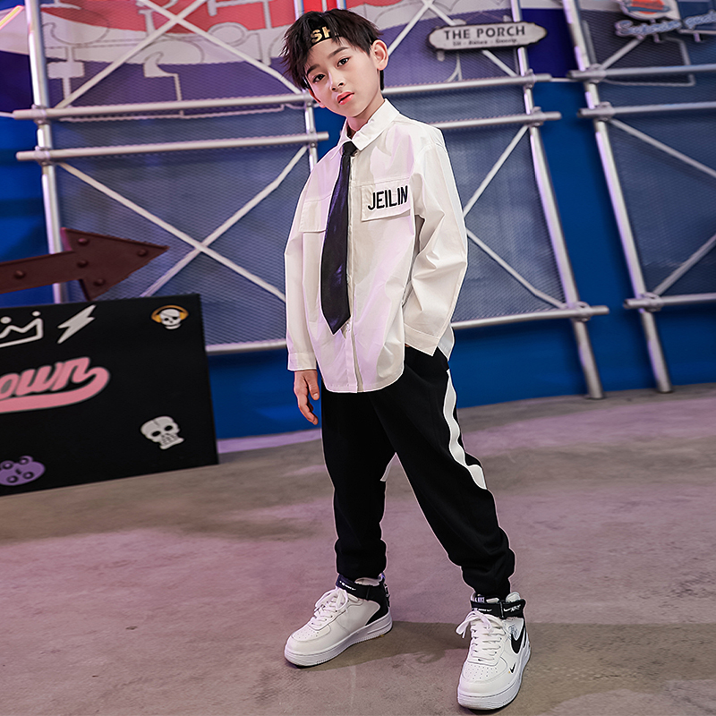 Summer girls clothes set Long Sleeve Shirts Jogger Pants 2020 8 10 12 14 16 Years jazz dance costumes for kids hip hop costume Y1117