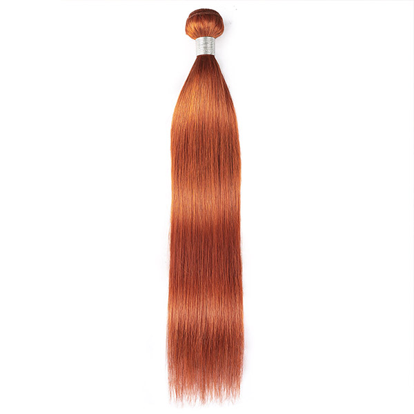 Ishow Hair Wefts Straight Orange Ginger 350 Ombre Color Human Hair Bundles for Women All Ages Brazilian Peruvian Virgn Hair Extensions