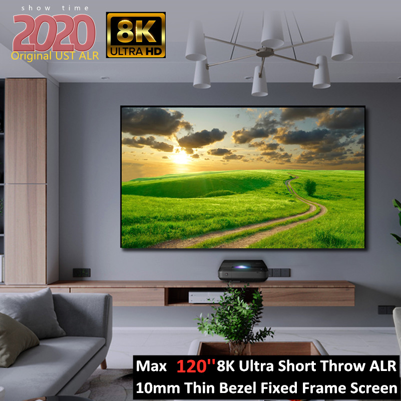 94inch 100 inch 120 inch 16:9 UST CLR / ALR narrow Frame Projection Screen with PET Black Crystal for 4K laser TV projector
94inch 100 inch 120 inch 16:9 UST CLR / ALR narrow Frame Projection Screen with PET Black Crystal for 4K laser TV projector
