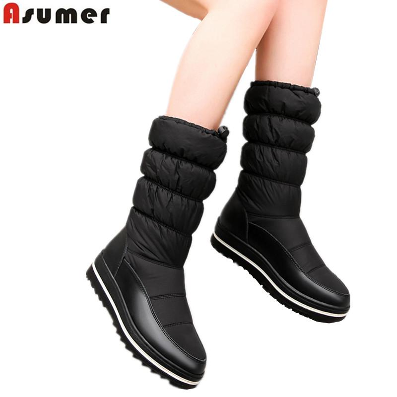 ASUMER Cow Genuine leather boots women mid calf winter snow boots women's warm down Space ladies casual platform shoes, Black
ASUMER Cow Genuine leather boots women mid calf winter snow boots women's warm down Space ladies casual platform shoes, Black