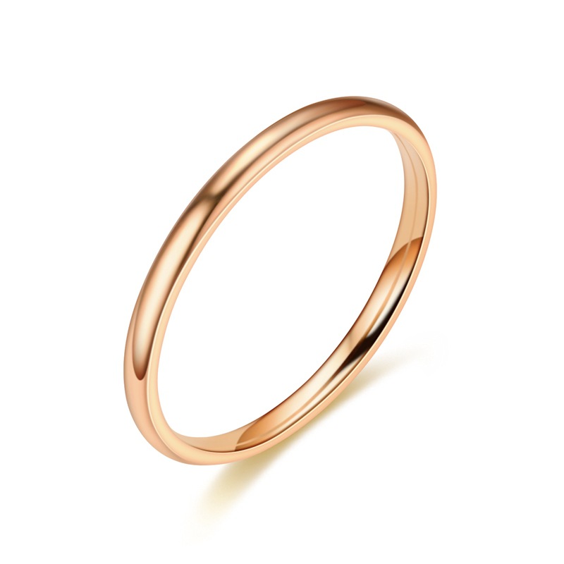 Elegant Simple Designer Titanium Steel Ring for Women Ladies 18K Gold Silver Black Solid Color Band Rings Ladies Bride Wedding Jewelry Promotion Birth