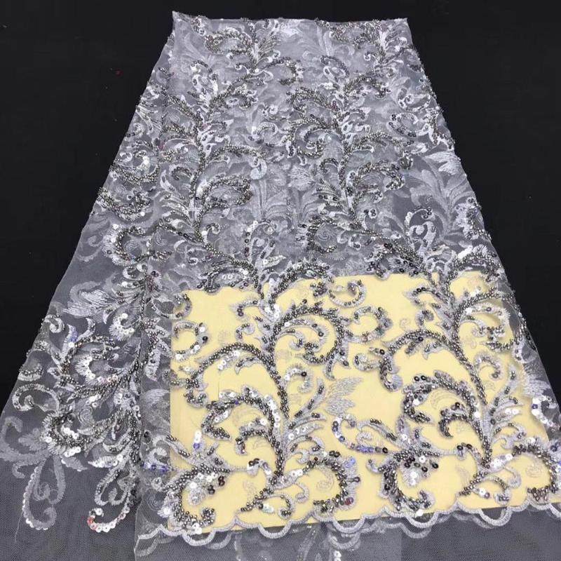Luxury Lace Fabric Gray African Lace 2020 High Quality Handmade Beads Embroidery Fabric For Nigerian Bridal Dress
Luxury Lace Fabric Gray African Lace 2020 High Quality Handmade Beads Embroidery Fabric For Nigerian Bridal Dress