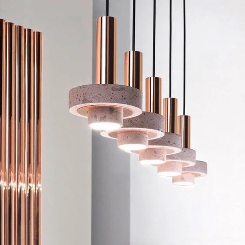 Nordic modern simple dining table hardware Pendant Lamps chandelier Hotel B personalized restaurant marble