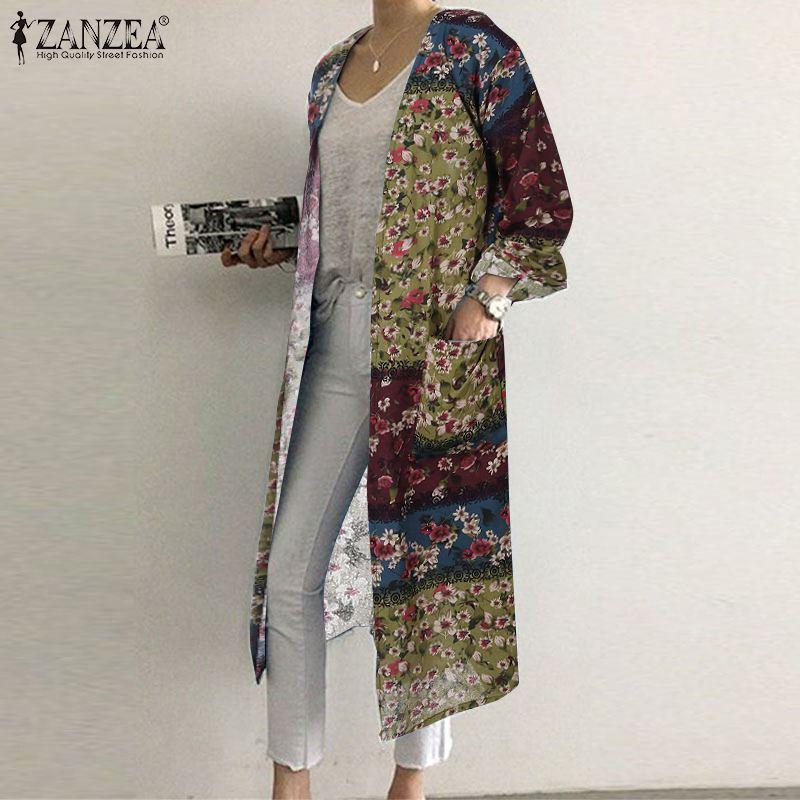 ZANZEA Women Open Front Long Sleeve Cardigan Vintage Floral Printed Long Shirts Autumn Bohemian Blouse Robe Cotton Linen Blusas, Blue
ZANZEA Women Open Front Long Sleeve Cardigan Vintage Floral Printed Long Shirts Autumn Bohemian Blouse Robe Cotton Linen Blusas, Blue