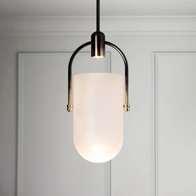 Nordic Design Smoke Glass Pendant Light lamp Art Bucket Study Dining Room Bedside Led Hanging Fixtures