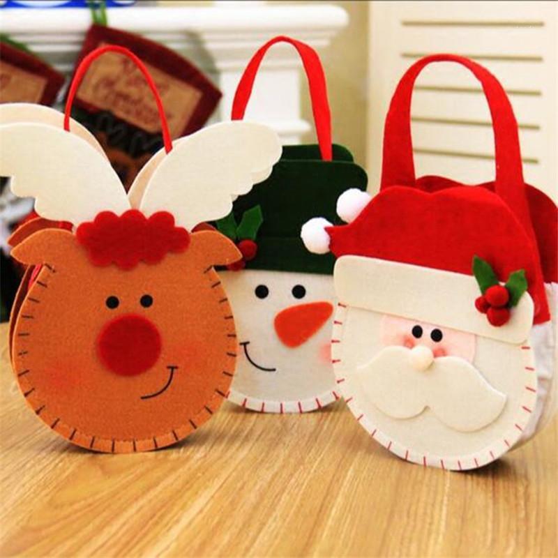 Christmas Gift Bags Merry Christmas Candy Bags Santa Claus Deer Xmas Gifts Holders New Year Party Decoration1