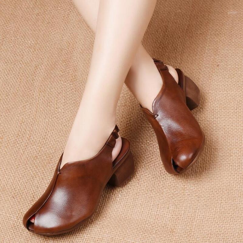 Women's Sandals 2020 Genuine Leather Ladies Sandal comfortable fish mouth Summer Shoes For Women middle heel soft shoes1, Black
Women's Sandals 2020 Genuine Leather Ladies Sandal comfortable fish mouth Summer Shoes For Women middle heel soft shoes1, Black