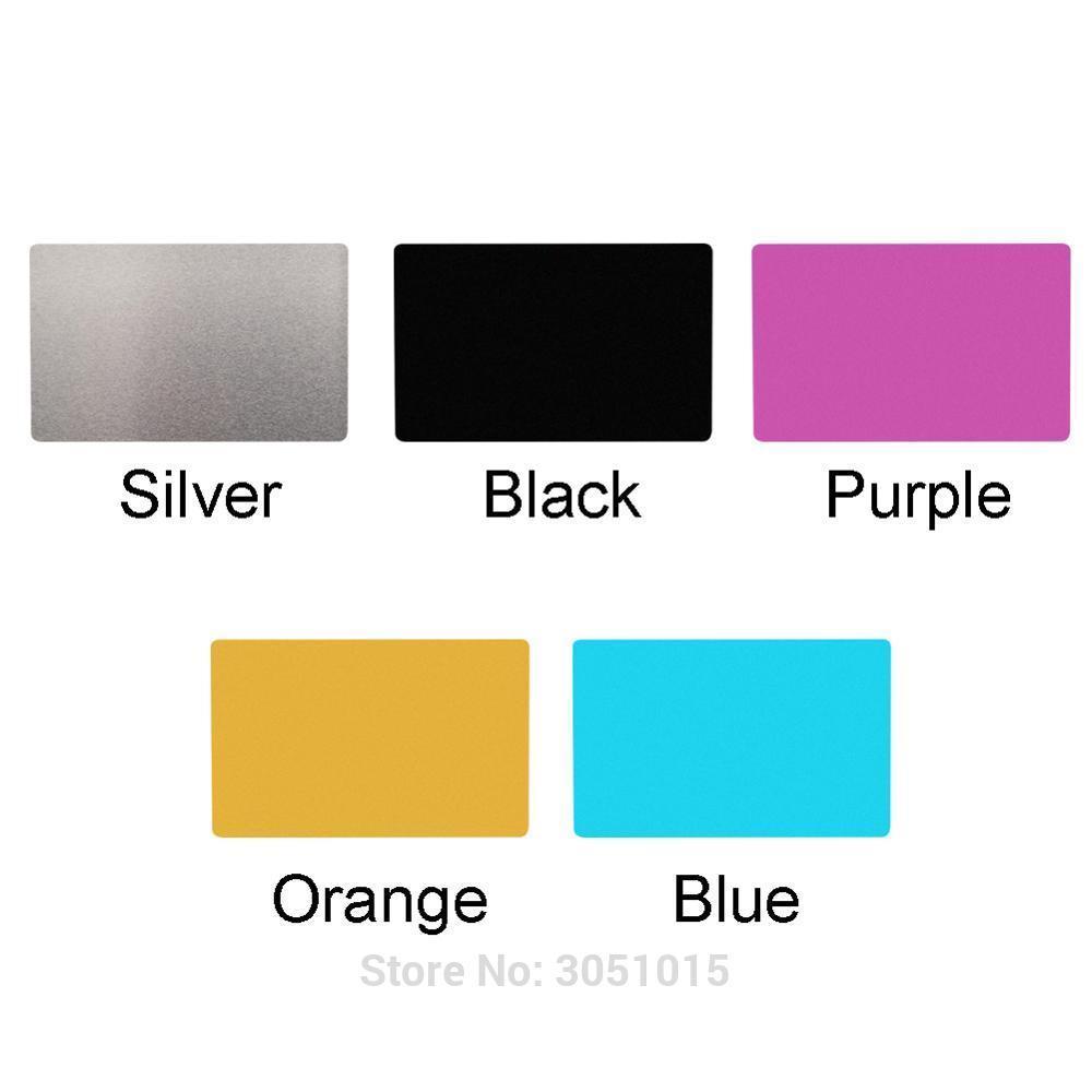 Wholesale 100Pcs Name Plate Alumium Card Dog ID Tag Laser Engraved Metal Business Visiting Name Cards Blank Tags Black Silver 201126