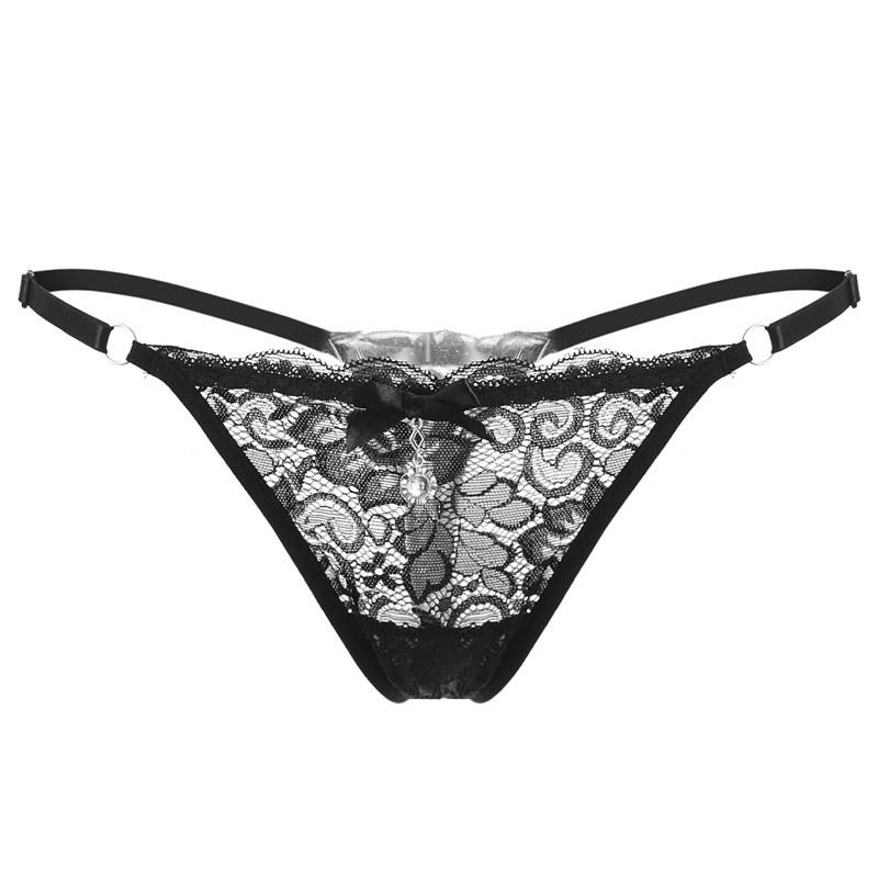 Women Large Underwear Adjustable Waistline Lace Transparent Thong Exquisite Diamond Allure Low Waisted T-pants, Black
Women Large Underwear Adjustable Waistline Lace Transparent Thong Exquisite Diamond Allure Low Waisted T-pants, Black