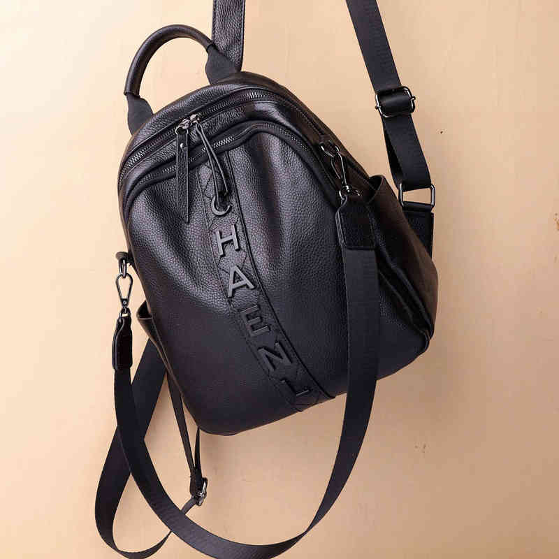 Leather Backpack women's 2022 new Korean versatile fashion cowhide soft leather women's backpack, Black
Leather Backpack women's 2022 new Korean versatile fashion cowhide soft leather women's backpack, Black