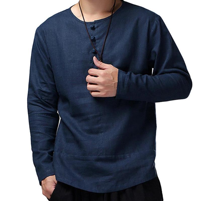 Men' Long Sleeve Button Half Cardigan Top Casual Loose Large Size Cotton O-Neck Pullover Shirt, Khaki
Men' Long Sleeve Button Half Cardigan Top Casual Loose Large Size Cotton O-Neck Pullover Shirt, Khaki
