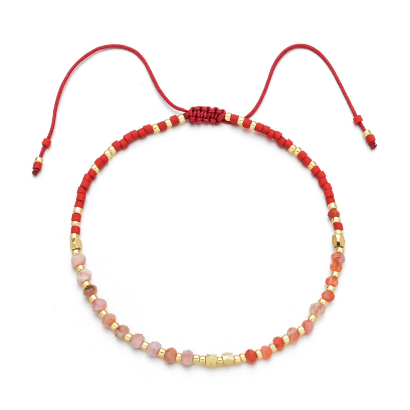 Colorful Glass Beads Strands Crystal Bracelet Rainbow Color Summer Beach Jewelry for Women Gift