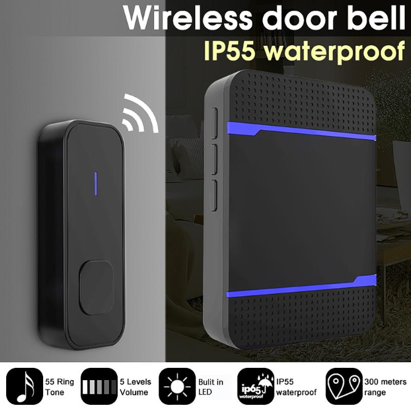 New Wireless Doorbell Remote EU AU UK US Plug Chime battery with Chime Receiver & Transmitter LED Smart Door Bell Waterproof
New Wireless Doorbell Remote EU AU UK US Plug Chime battery with Chime Receiver & Transmitter LED Smart Door Bell Waterproof