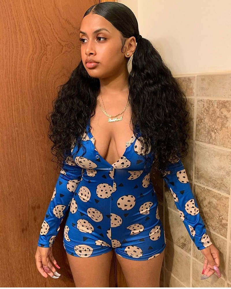 Sexy Women Bodysuit Long Sleeve Deep V Neck Bodycon Stretch Leotard Crop Tops Button Short Romper Pajamas Overalls for women T200527