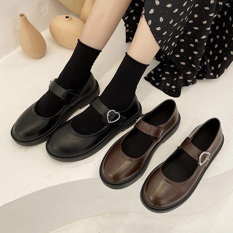 Lolita Shoes Heart Buckle Mary Janes Shoes Leather Women Flats Shallow Girls Casual Black Brown zapatos mujer Spring 8948N #UX0X
Lolita Shoes Heart Buckle Mary Janes Shoes Leather Women Flats Shallow Girls Casual Black Brown zapatos mujer Spring 8948N #UX0X