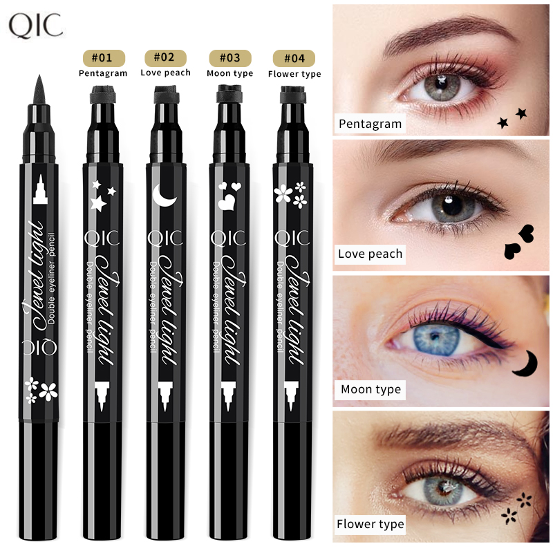 QIC 2 in 1 Liquid Matte Eyeliner Stamp Pen Thin Wing Seal Black Lasting Long Eye Liner Pencil Eyes Makeup 0208
QIC 2 in 1 Liquid Matte Eyeliner Stamp Pen Thin Wing Seal Black Lasting Long Eye Liner Pencil Eyes Makeup 0208