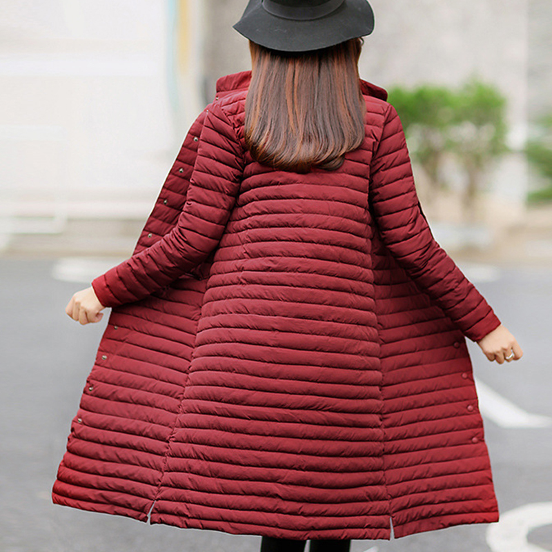 Vodiu Parka Women Winter Jacket Long Down Jacket Women's Parkas Female Long Sleeve Slim Fashion Cotton Solid New Year Hot Sale 201017