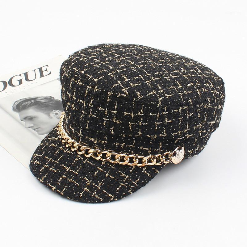 Female Wild Chain Flat Top Visor Cap Vintage Plaid Cap Women Autumn Winter Wool British Thick Newsboy Officer Hat1, White
Female Wild Chain Flat Top Visor Cap Vintage Plaid Cap Women Autumn Winter Wool British Thick Newsboy Officer Hat1, White