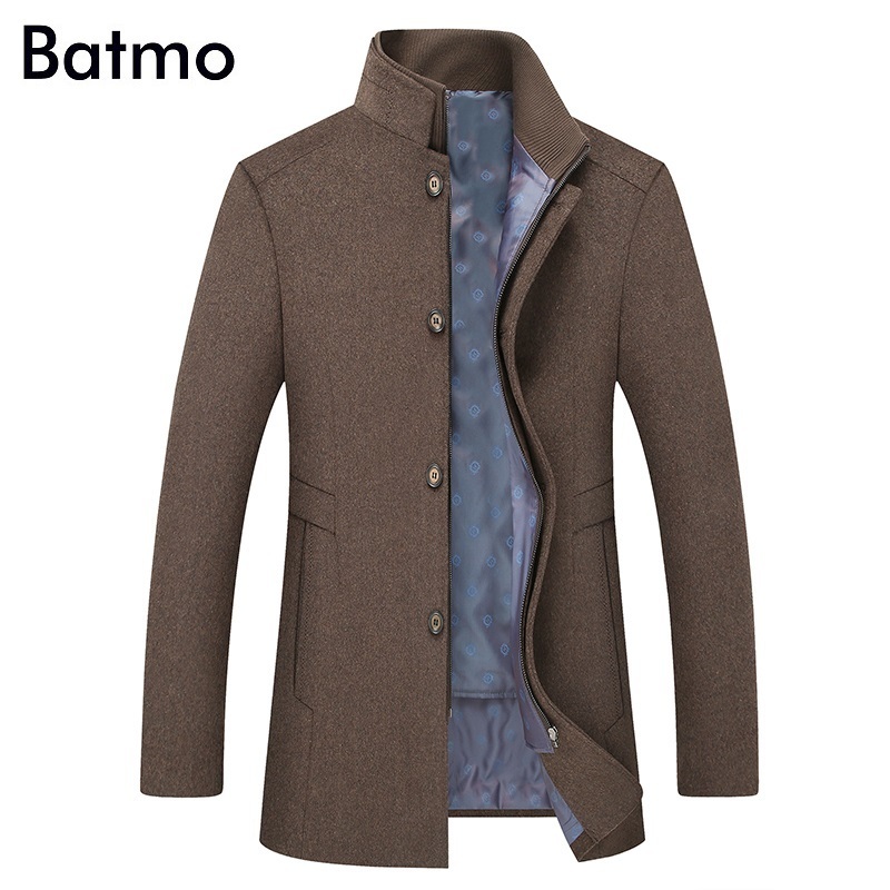BATMO arrival winter high quality wool thicked trench coat menmen's gray wool jackets plus-size M-6XL1818 201128