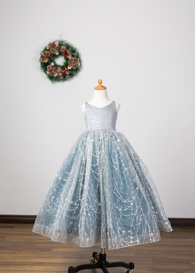 a line girls pageant dresses lace sequined v neck open back girls birthday party gowns custom made