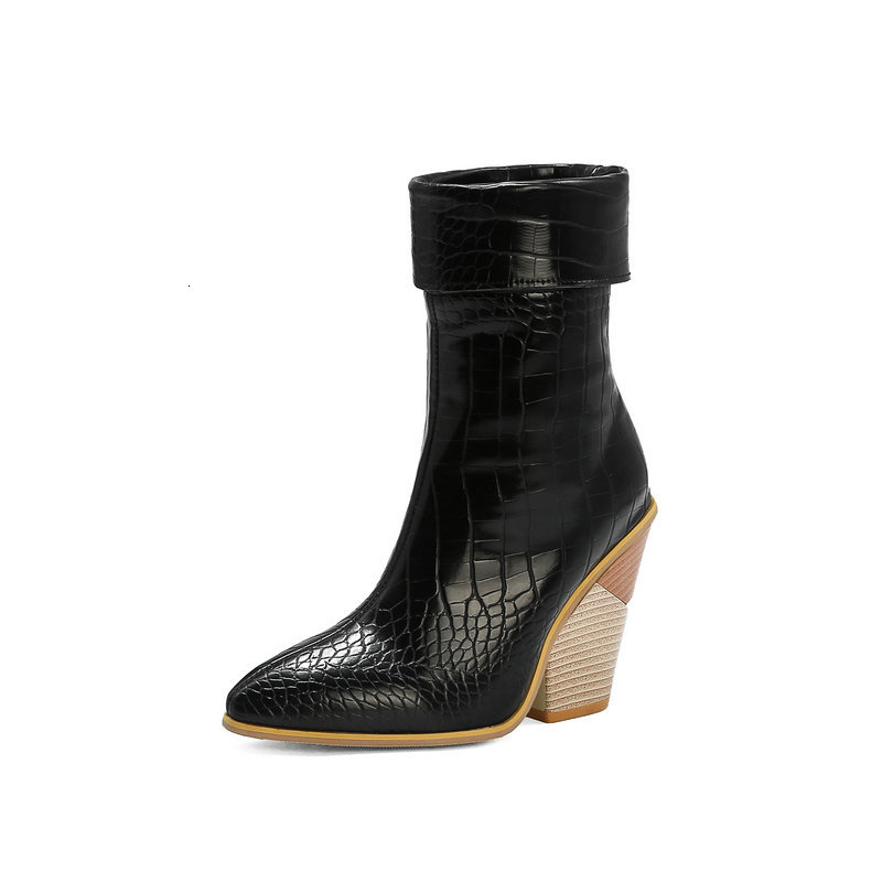 New 2021 Autumn Winter Ankle Square High Heel Slip on Women Shoes Pu Leather Snakeskin Pointed Toe Short Boots Size34-43 Afbd, Multi
New 2021 Autumn Winter Ankle Square High Heel Slip on Women Shoes Pu Leather Snakeskin Pointed Toe Short Boots Size34-43 Afbd, Multi