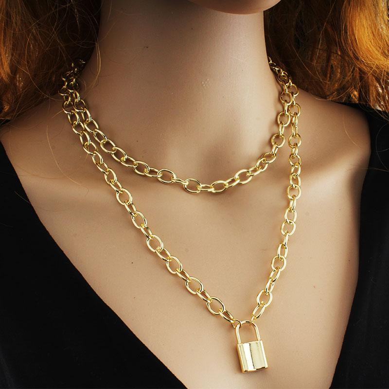 Punk love lock pendant necklace necklace collar statement clavicle padlock long chain steampunk women couple jewelry
Punk love lock pendant necklace necklace collar statement clavicle padlock long chain steampunk women couple jewelry