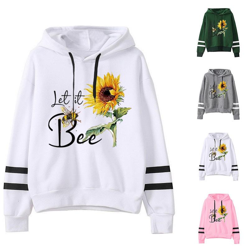 Women Hoodie Let It Bee Sunflower Printed Hoodies Women Double Striped Long Sleeve Fleece Sweatshirt with Hat Girls Pullovers, Black
Women Hoodie Let It Bee Sunflower Printed Hoodies Women Double Striped Long Sleeve Fleece Sweatshirt with Hat Girls Pullovers, Black