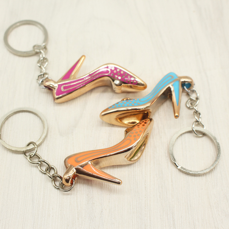 6 Different High Heels Keychains Women Bag Charms Keychain Purse Pendant Cars Holder Mini Shoe Key Ring Buckle Hanging