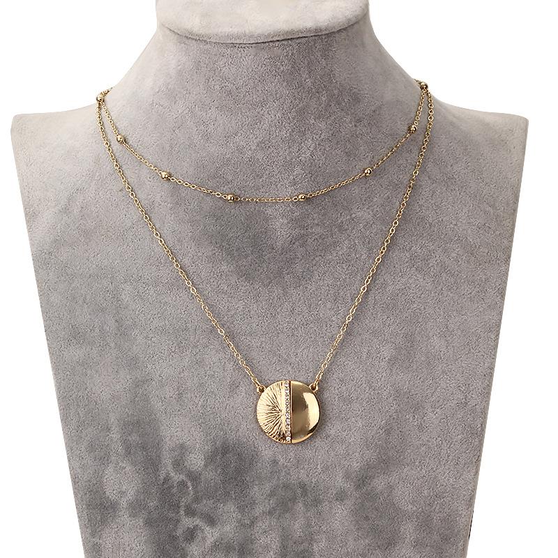 Chokers Minar Temperament Double Layering Round Metal Pendant Necklace Shinning Rhinestones Bells Charms Necklaces For Women Girls
Chokers Minar Temperament Double Layering Round Metal Pendant Necklace Shinning Rhinestones Bells Charms Necklaces For Women Girls
