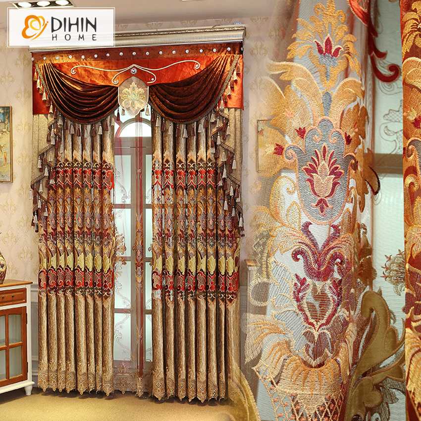 Royal Luxury Embroidered Blackout Curtains European Valance Window Shade For Living R, Tulle
Royal Luxury Embroidered Blackout Curtains European Valance Window Shade For Living R, Tulle