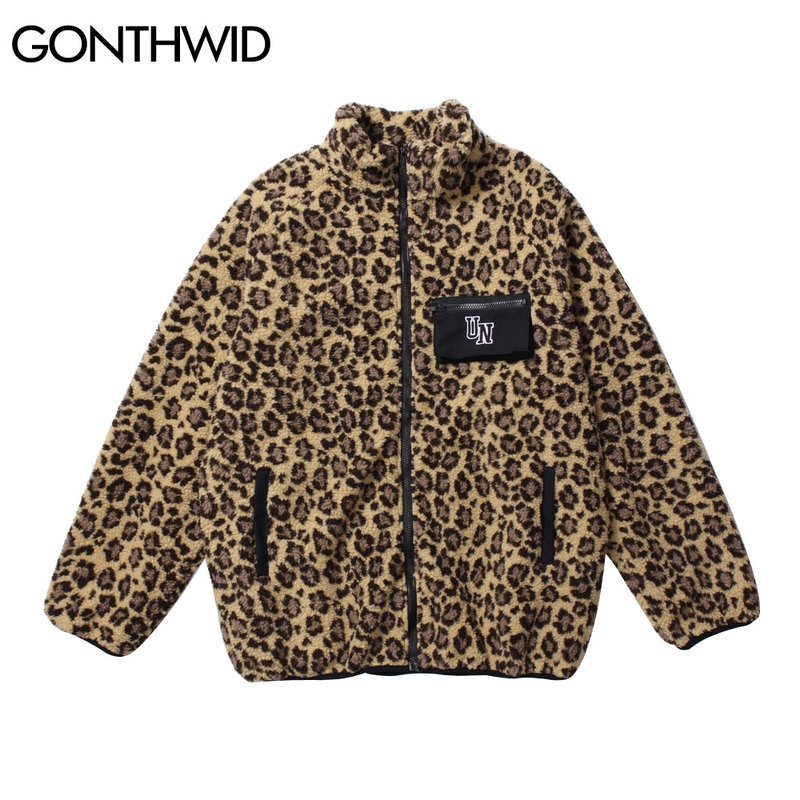 Thick Warm Fleece Jackets Streetwear Hip Hop Leopard Print Winter Coats Harajuku Hipster Casual Full Zip Tops Outwear
Thick Warm Fleece Jackets Streetwear Hip Hop Leopard Print Winter Coats Harajuku Hipster Casual Full Zip Tops Outwear