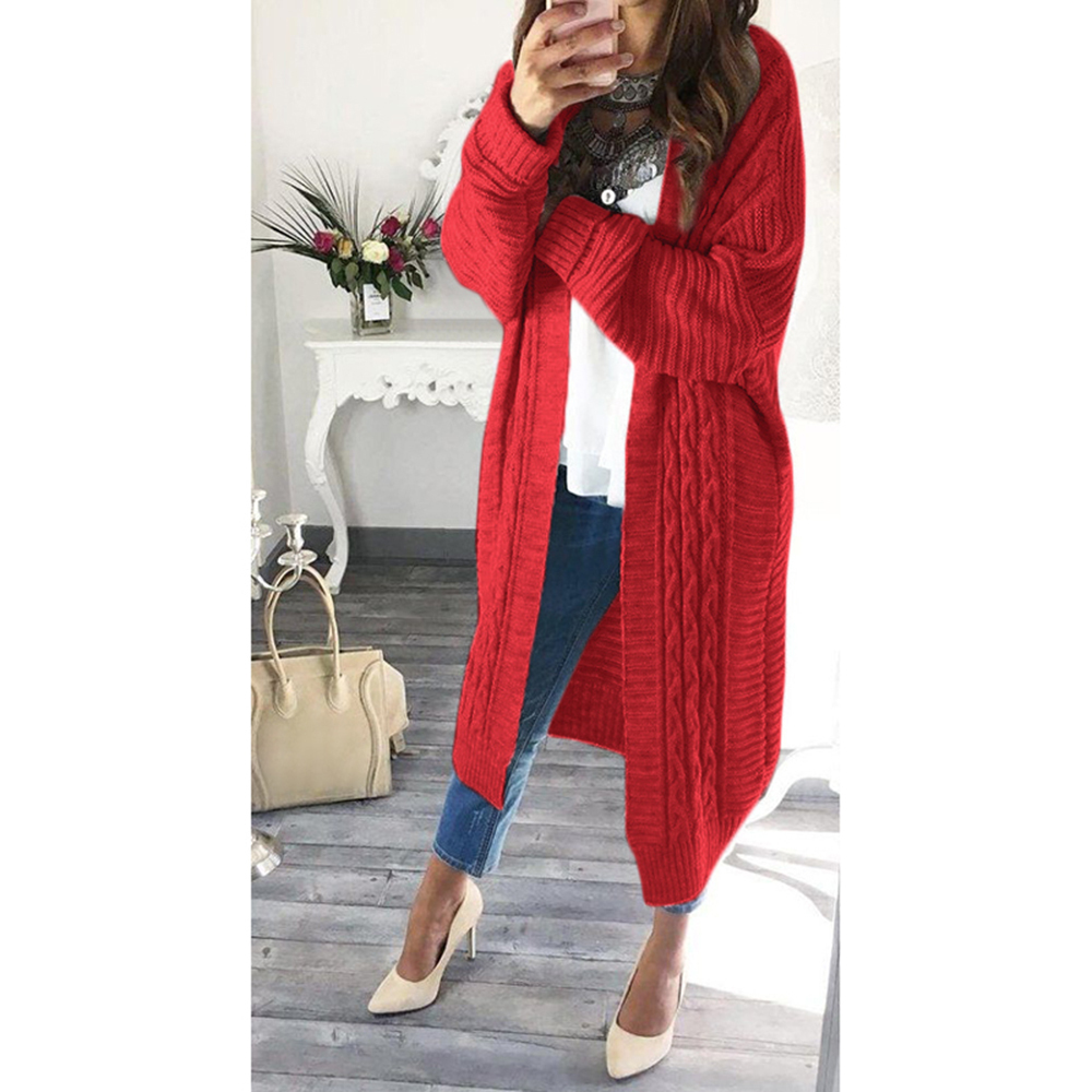Umeko Autumn and Winter Women's Fashion Casual solid long sleeve pockets Oversized Clothing Knitted Cardigan Clothes coat 201031