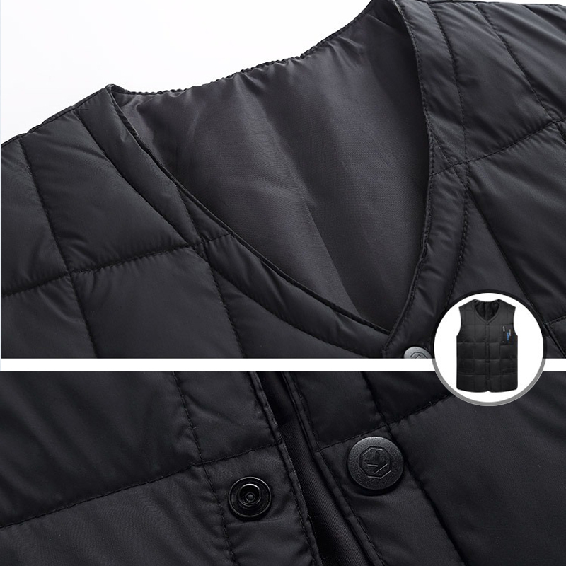 80% White Duck Down Vest Men Autumn Winter Warm Sleeveless V-neck Button Down Bodywarmer Waistcoat Thick Slim Casual Male Vest 201223