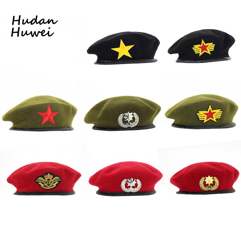 High Quality Wool Berets fashion Army cap Star Emblem Sailor Dance Performance Hat Trilby chapeau for men women unisex GH-400 от DHgate WW