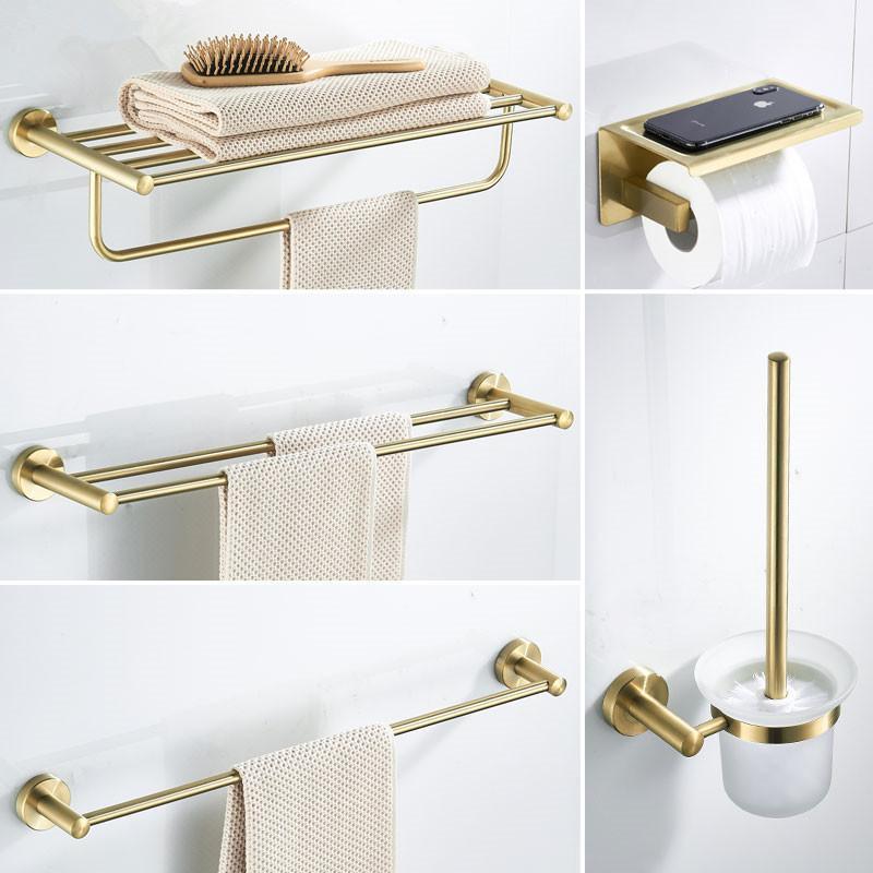 Bathroom Accessories Set Brushed Gold Bathroom Shelf,Towel Rack,Towel Hanger Paper holder,Toilet Brush Holder Bath Hardware Sets1
Bathroom Accessories Set Brushed Gold Bathroom Shelf,Towel Rack,Towel Hanger Paper holder,Toilet Brush Holder Bath Hardware Sets1