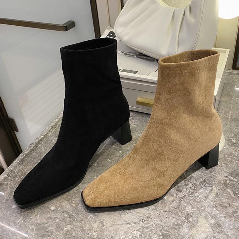 2021 Luxury Women Warm Fur Sock Boots Block High Heels Flock Ankle Boots Female Stretch Fabric Slip On Suede Party Shoes1, Black
2021 Luxury Women Warm Fur Sock Boots Block High Heels Flock Ankle Boots Female Stretch Fabric Slip On Suede Party Shoes1, Black