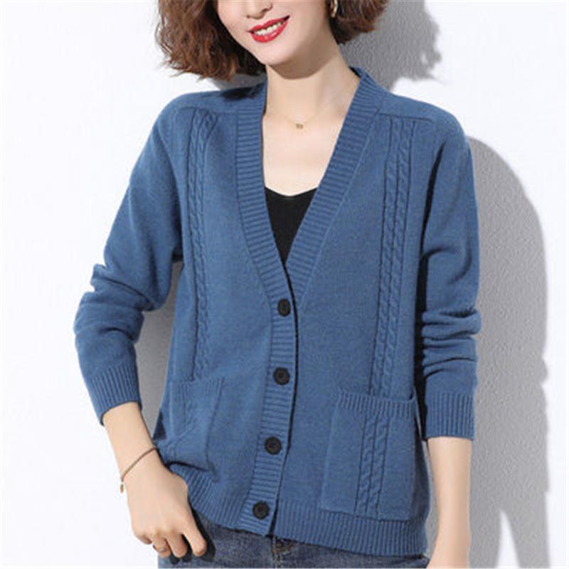Women's Knits & Tees Korean V-neck Knitted Cardigans Women Fashion Elegant Long Sleeve Plus Size Loose Sweater 2022 Solid Color Spring Tops, White
Women's Knits & Tees Korean V-neck Knitted Cardigans Women Fashion Elegant Long Sleeve Plus Size Loose Sweater 2022 Solid Color Spring Tops, White
