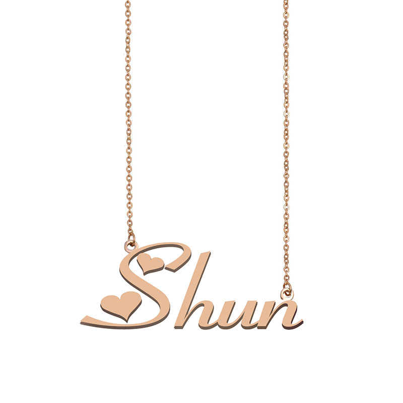Shun Name Necklace Custom Nameplate Pendant for Women Girls Birthday Gift Kids Best Friends Jewelry 18k Gold Plated Stainless Steel, Silver
Shun Name Necklace Custom Nameplate Pendant for Women Girls Birthday Gift Kids Best Friends Jewelry 18k Gold Plated Stainless Steel, Silver