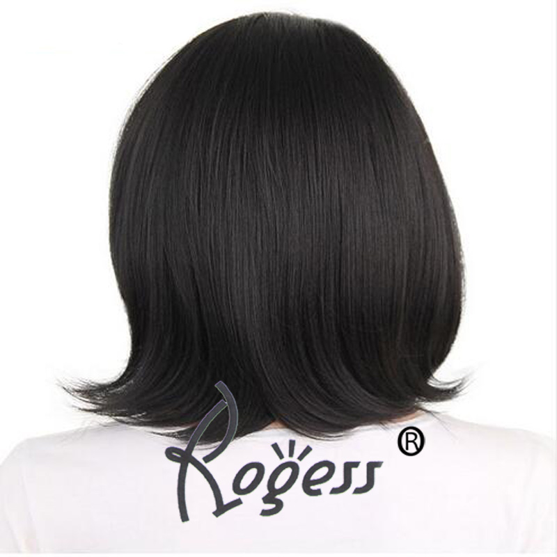 Short Wavy Hair Cosplay Wig Party Black Heat Resistant Fashion Women Synthetic Free Wig Cap