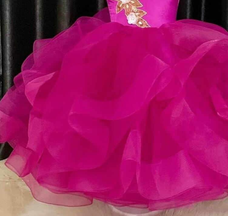 lace backless flower girl dresses ball gown tiers little girl wedding dresses cheap communion pageant dresses gowns zj354