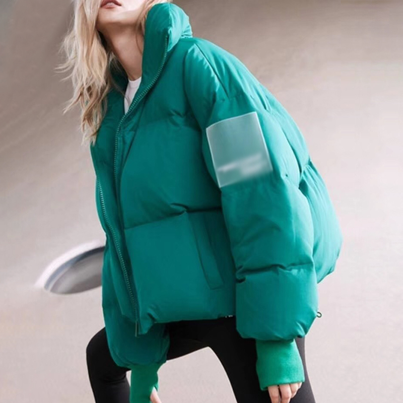 TWOTWINSTYLE Fashion Winter Cotton Coat Women Stand Collar Lantern Long Sleeve Zipper Warm Thick Female Parkas with suspender 201017