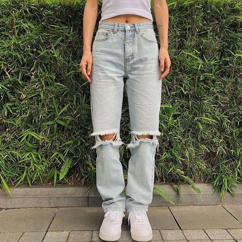 Mom Ripped Jeans Baggy High Waist Straight Pants 2020 Fashion Casual Loose Trousers, As pic
Mom Ripped Jeans Baggy High Waist Straight Pants 2020 Fashion Casual Loose Trousers, As pic